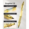 image:imageNicpro 34PCS Art Mechanical Pencil Set 3PCS Gold Metal Drafting Pencil 05 mm amp 07 mm amp 09 mm amp 3PCS 2mm Lead Holder 6B 4B 2B HB 2H 4H Colors For Sketching Drawing With 19 Tube Lead Refills Case