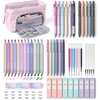 image:imageNicpro 55 PCS Aesthetic School Supplies with 30PCS Art Mechanical Pencil Set in Leather Case