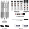image:imageNicpro 6 PCS Art Mechanical Pencils Set Metal Artist Drafting Pencil 03 amp 05 amp 07 amp 09 mm and 2mm Lead Holder4B 2B HB 2H For Art Writing Sketching DrawingWith Lead Refills Erasers Storage Box