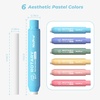 image:imageNicpro 6 Pack Rotary Retractable Erasers Soft TPE Twist Erasers in Cute Rainbow Colors with 6PCS Pastel Mechanical Pencil Set with Case