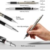 image:imageNicpro 6PCS Art Mechanical Pencil Set 4PCS Metal Drafting Pencil 03mm 05 mm 07 mm 09 mm amp 2PCS 2mm Lead Holder 2B HB 2H For Writing Sketching Drawing With Lead Refills Case