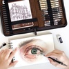 image:imageNicpro Art Drawing Supplies Kit in Leather Case