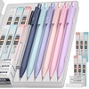 image:imageNicpro Black amp Pastel Mechanical Pencil Set 5 Size Metal Drafting Pencils with 15 Tubes Lead Refill 5 PCS Eraser and 18 PCS Eraser Refill for Student Writing Drawing Sketching with Cute Case