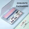 image:imageNicpro Black amp Pastel Mechanical Pencil Set 5 Size Metal Drafting Pencils with 15 Tubes Lead Refill 5 PCS Eraser and 18 PCS Eraser Refill for Student Writing Drawing Sketching with Cute Case