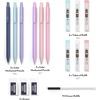 image:imageNicpro Black amp Pastel Mechanical Pencil Set 5 Size Metal Drafting Pencils with 15 Tubes Lead Refill 5 PCS Eraser and 18 PCS Eraser Refill for Student Writing Drawing Sketching with Cute Case