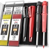 image:imageNicpro CP3000 Carpenter Pencil with Sharpener  60 Pieces Carpenter Pencil Lead Refills 28mm