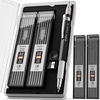 image:imageNicpro 2mm Welder Mechanical Pencil Set with 24PCS Silver Refills 2mm Metal Lead Holder Carpenter Pencil with Sharpener for Welding Cutting Woodworking Metals Alloys Wood Leather Material1PCS Silver