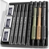 image:imageNicpro 3 PCS 13 mm Mechanical Pencils Set 3 Colors with 51 Lead Refill 3 Eraser  Weatherproof Barrel Pencil Heavy Duty Carpenter Pencil HD1000 for Outdoor Marking Drafting Drawing WoodworkingBlack Green Brown