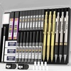 image:imageNicpro 34PCS Art Mechanical Pencil Set 3PCS Gold Metal Drafting Pencil 05 mm amp 07 mm amp 09 mm amp 3PCS 2mm Lead Holder 6B 4B 2B HB 2H 4H Colors For Sketching Drawing With 19 Tube Lead Refills Case
