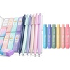 image:imageNicpro 6 Pack Rotary Retractable Erasers Soft TPE Twist Erasers in Cute Rainbow Colors with 6PCS Pastel Mechanical Pencil Set with Case