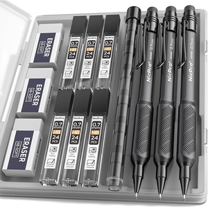image:imageNicpro 07 mm Mechanical Pencil Set with Case 3PCS HD1000 Mechanical Pencils 07 With 6 Tube HB Lead Refills Eraser Weatherproof Barrel for Outdoor Writing Drafting Drawing Sketching07mm3 Pcs