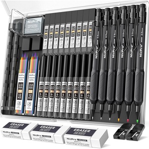image:imageNicpro 07 mm Mechanical Pencil Set with Case 3PCS HD1000 Mechanical Pencils 07 With 6 Tube HB Lead Refills Eraser Weatherproof Barrel for Outdoor Writing Drafting Drawing Sketching05 07 09 20mm6 Pcs