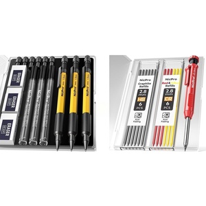 image:imageNicpro 3 PCS 13 mm Mechanical Pencils Set with 36 Lead Refill  1 Pcs Carpenter Pencil with 13 Lead Refill