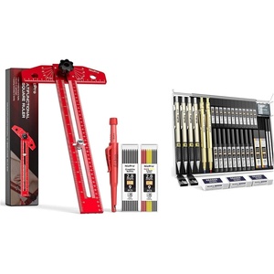 image:imageNicpro 37PCS Gold Art Mechanical Pencil Set Woodworking Scriber Marking Line Ruler