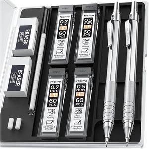 image:imageNicpro 4PCS Metal Mechanical Pencils Set 07mm  2 PCS Mechanical Pencils 05mm amp 07 mm with Case