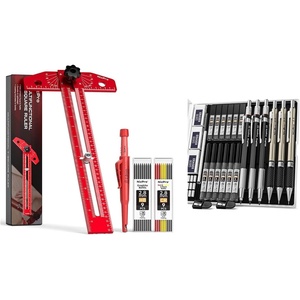 image:imageNicpro 6PCS Art Mechanical Pencil Set Woodworking Scriber Marking Line T Ruler