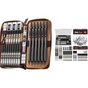 image:imageNicpro Art Drawing Supplies Kit with 30PCS Black Mechanical Pencil Set in Leather Case