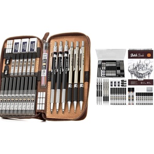 image:imageNicpro Art Drawing Supplies Kit with Mechanical Pencil Set in Leather Case