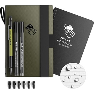image:imageNicpro Waterproof Notebook with 13mm Mechanical Pencil Set TPU Fabric Cover 48x7 Stone Paper Notebook Carpenter Pencil 13 with Lead Refill amp Eraser for Outdoor Journal Travel Drafting DrawingMP2000 Mechanical Pen