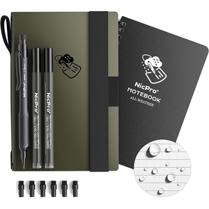 image:imageNicpro Waterproof Notebook with 13mm Mechanical Pencil Set TPU Fabric Cover 48x7 Stone Paper Notebook Carpenter Pencil 13 with Lead Refill amp Eraser for Outdoor Journal Travel Drafting DrawingHD1000 Mechanical Pen