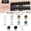 image:imageNicpro 10 Colors Black White amp Gray Model Paint Set 20ml Ready to Use Modeling Acrylic Paints Brush amp Airbrush Miniature Paint Set for Models Figures Terrain Dioramas amp 3D Prints with Thinner