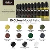 image:imageNicpro 10 Colors WWII German Armor Model Paint Set 20ml Ready to Use Modeling Acrylic Paints Brush amp Airbrush Miniature Paint Set for Tank Vehicles Crews Weapon Terrain amp Dioramas with Thinner