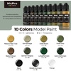 image:imageNicpro 10 Colors WWII German Infantry Model Paint Set 20ml Acrylic Military Figure Paints Brush amp Airbrush Miniature Paint Kit for Soldiers Uniforms Crews Gear Weapons amp Dioramas with 1 Thinner