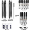 image:imageNicpro 22PCS Black Metal Mechanical Pencils Set  40PCS Art Mechanical Pencils Set with Leather Bag