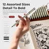 image:imageNicpro 52PCS Art Drawing Supplies Kit Metal Mechanical Pencil Set 05 07 09 amp 2mm 9x12 Sketch Book 12 Fineliner Pens 20 Tubes Leads School Supplies Drawing Kit for Artist Adults Sketching52