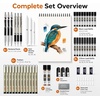 image:imageNicpro 52PCS Art Drawing Supplies Kit Metal Mechanical Pencil Set 05 07 09 amp 2mm 9x12 Sketch Book 12 Fineliner Pens 20 Tubes Leads School Supplies Drawing Kit for Artist Adults Sketching52
