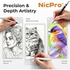 image:imageNicpro 52PCS Art Drawing Supplies Kit Metal Mechanical Pencil Set 05 07 09 amp 2mm 9x12 Sketch Book 12 Fineliner Pens 20 Tubes Leads School Supplies Drawing Kit for Artist Adults Sketching52