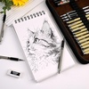 image:imageNicpro 58 PCS Art Drawing Supplies Kit in Leather Case Art Mechanical Pencil Set with Metal Drafting Pencil 03 amp 05 amp 07 amp 09 amp 2mm 12 Micron Pen Sketch Book 30 Tube Lead Refills for Sketching05mm 07mm 09mm 20mm