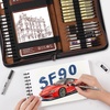 image:imageNicpro 58 PCS Art Drawing Supplies Kit in Leather Case Art Mechanical Pencil Set with Metal Drafting Pencil 03 amp 05 amp 07 amp 09 amp 2mm 12 Micron Pen Sketch Book 30 Tube Lead Refills for Sketching03mm 05mm 07mm 09mm 20mm