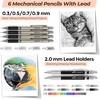 image:imageNicpro 58 PCS Art Drawing Supplies Kit in Leather Case Art Mechanical Pencil Set with Metal Drafting Pencil 03 amp 05 amp 07 amp 09 amp 2mm 12 Micron Pen Sketch Book 30 Tube Lead Refills for Sketching03mm 05mm 07mm 09mm 20mm