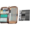image:imageNicpro 22PCS Black Metal Mechanical Pencils Set  40PCS Art Mechanical Pencils Set with Leather Bag