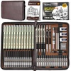 image:imageNicpro 58 PCS Art Drawing Supplies Kit in Leather Case Art Mechanical Pencil Set with Metal Drafting Pencil 03 amp 05 amp 07 amp 09 amp 2mm 12 Micron Pen Sketch Book 30 Tube Lead Refills for Sketching03mm 05mm 07mm 09mm 20mm