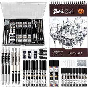 image:imageNicpro 52PCS Art Drawing Supplies Kit Metal Mechanical Pencil Set 05 07 09 amp 2mm 9x12 Sketch Book 12 Fineliner Pens 20 Tubes Leads School Supplies Drawing Kit for Artist Adults Sketching37
