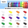 image:imageNicpro 24 Colors Washable Finger Paint Set for Toddlers 2 oz NonToxic amp Baby Safe Paint for Hand and Feet Mess Free Finger Painting Art Supplies for Kids Age 13 4 5 6 Preschool Learning Gifts12 Colors