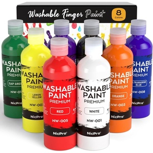 image:imageNicpro 24 Colors Large Washable Paint Set for Kid 845oz Acrylic Bulk Paint Supplies Non Toxic Tempera Paint for Art Craft DIY Poster amp Finger Paint School Home Teacher Classroom Must Haves8 Colors