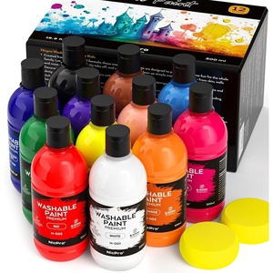 image:imageNicpro 24 Colors Large Washable Paint Set for Kid 845oz Acrylic Bulk Paint Supplies Non Toxic Tempera Paint for Art Craft DIY Poster amp Finger Paint School Home Teacher Classroom Must Haves12 Colors