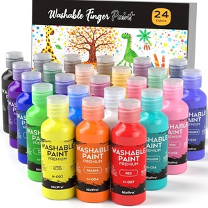 image:imageNicpro 24 Colors Washable Finger Paint Set for Toddlers 2 oz NonToxic amp Baby Safe Paint for Hand and Feet Mess Free Finger Painting Art Supplies for Kids Age 13 4 5 6 Preschool Learning Gifts24 Colors