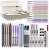 image:imageNicpro 13PCS Pastel Gel Ink Pen Set with Case  50 PCS Aesthetic School Supplies with Pen Case