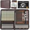 image:imageNicpro 20PCS Professional Geometry Set  58PCS Art Drawing Supplies Kit in Leather Case