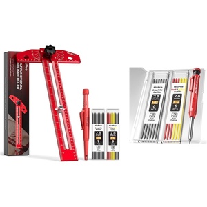 image:imageNicpro CP1000 Carpenter Pencil with Sharpener Woodworking TSquare Ruler