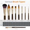 image:imageNicpro Professional Watercolor Brushes Set 12PCS Kolinsky Sable Performance Brushes for Watercolor Gouache Ink amp Fluid Acrylic Round Pointed Flat Mop Dagger Angle amp Rigger8 PCS