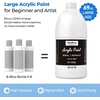 image:imageNicpro 2 Pack White amp Black Large Acrylic Paint Set 69 oz 2040 ml Rich Art Painting Supplies Non Toxic for Multi Surface Canvas Wood Leather Fabric Stone Craft for Beginners Artists with PumpWhite  Black