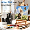 image:imageNicpro 2 Pack White amp Black Large Acrylic Paint Set 69 oz 2040 ml Rich Art Painting Supplies Non Toxic for Multi Surface Canvas Wood Leather Fabric Stone Craft for Beginners Artists with PumpWhite  Black