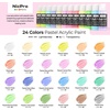 image:imageNicpro 24 Colors Pastel Acrylic Paint Set 2 oz 60 ml Soft Pastel Acrylic Paint with 12 Brushes amp Palette Non Toxic Art Painting Supplies for Canvas Rock Wood Fabric Ceramic Craft24 Colors