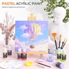 image:imageNicpro 24 Colors Pastel Acrylic Paint Set 2 oz 60 ml Soft Pastel Acrylic Paint with 12 Brushes amp Palette Non Toxic Art Painting Supplies for Canvas Rock Wood Fabric Ceramic Craft24 Colors