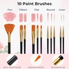 image:imageNicpro 24 Colors Pastel Acrylic Paint Set 2 oz 60 ml Soft Pastel Acrylic Paint with 12 Brushes amp Palette Non Toxic Art Painting Supplies for Canvas Rock Wood Fabric Ceramic Craft24 Colors